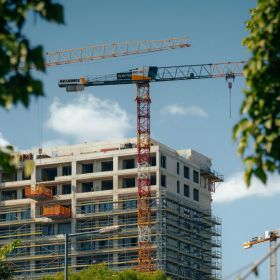 Commercial building in construction